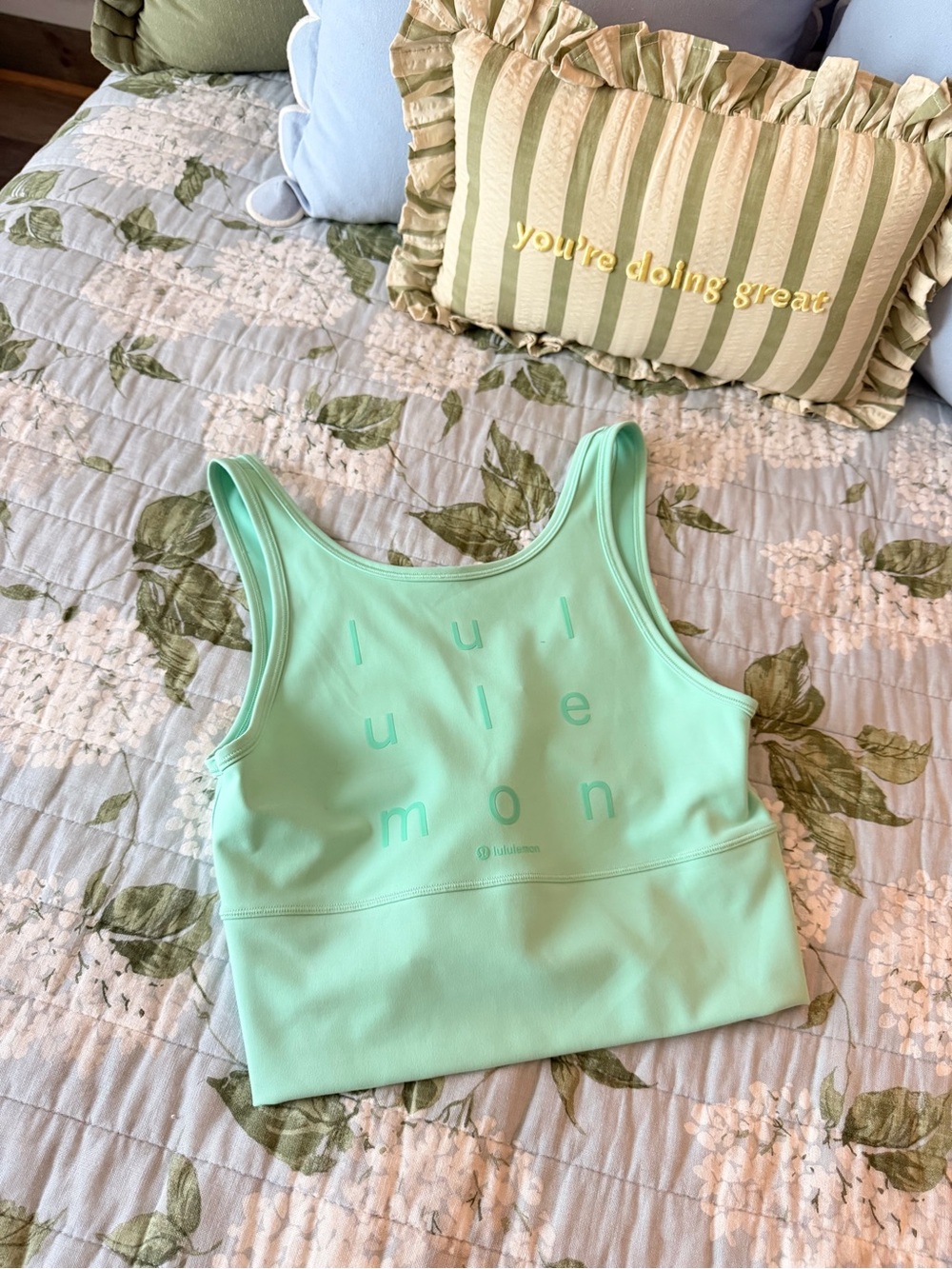 lululemon athletica Mint Green Cropped Tank